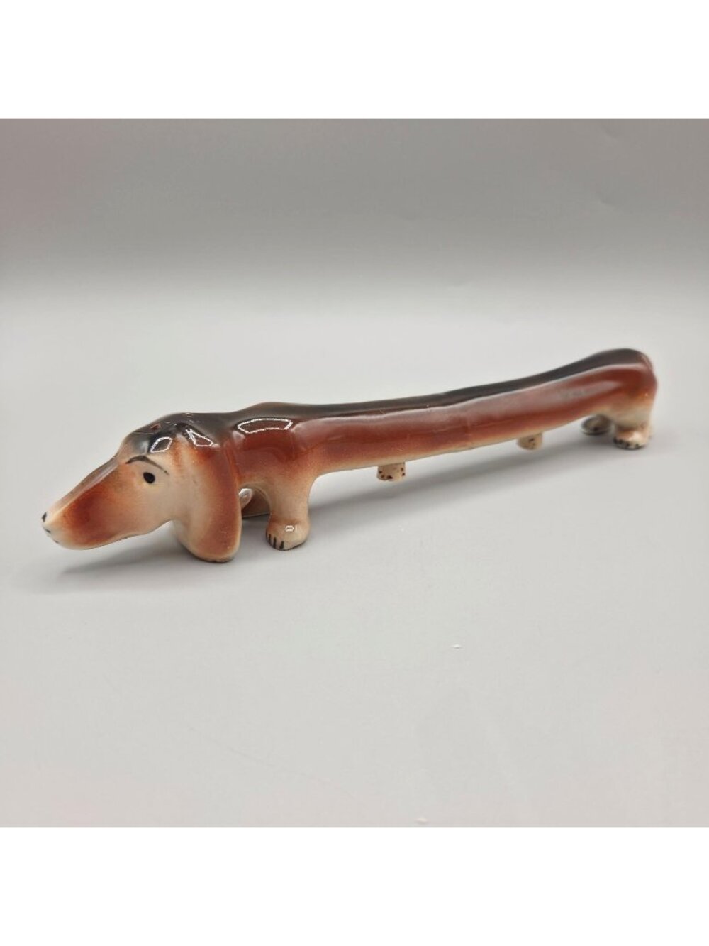 Vintage Ceramic Dachshund Dog Salt and Pepper Shaker with Corks